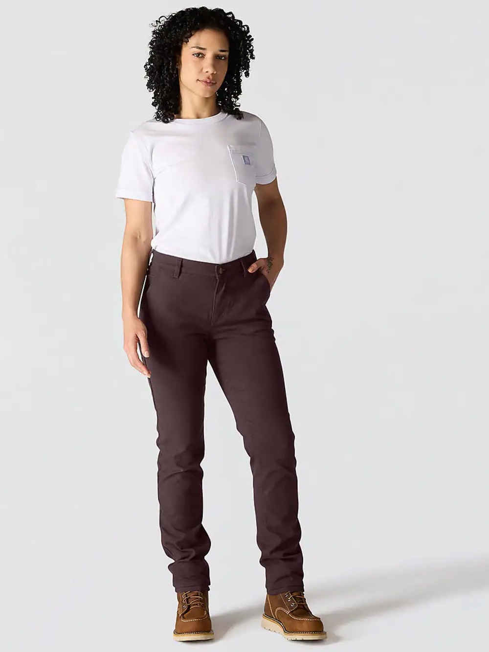 Carhartt Women's Brown Straight-Leg Chinos